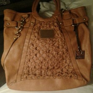 nicole miller light brown tote